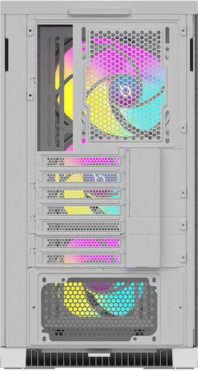 Aqirys XO-1 Gaming Midi Tower Κουτί Υπολογιστή με Πλαϊνό Παράθυρο και ARGB Φωτισμό Λευκό