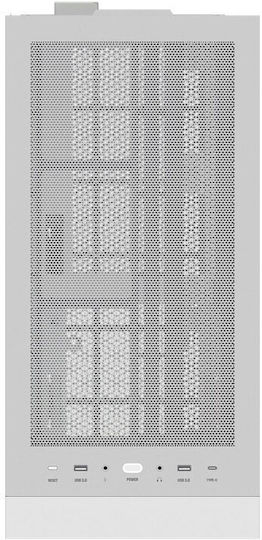 Aqirys XO-1 Gaming Midi Tower Κουτί Υπολογιστή με Πλαϊνό Παράθυρο και ARGB Φωτισμό Λευκό
