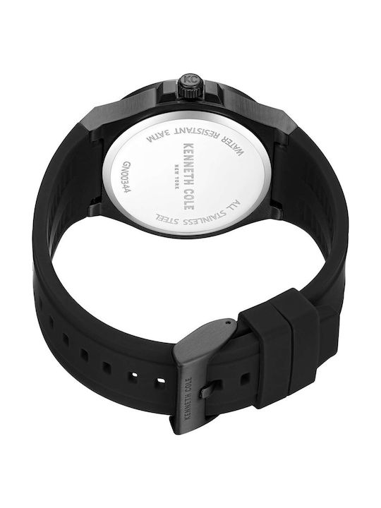 Kenneth Cole Modern Classic Ανδρικό Ρολόι Μπαταρίας με Μαύρο Καουτσούκ Λουράκι