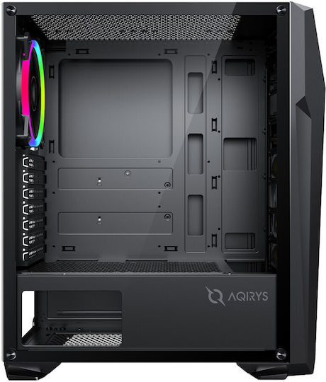 Aqirys Canopus Gaming Midi Tower Κουτί Υπολογιστή με Πλαϊνό Παράθυρο και RGB Φωτισμό Μαύρο