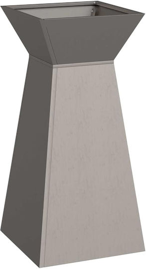 vidaXL Ghiveci De Flori Metalic Gri 35x35x73cm