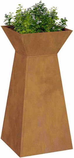 vidaXL Ghiveci De Flori Metalic Gri 35x35x73cm