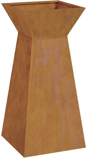 vidaXL Ghiveci De Flori Metalic Gri 35x35x73cm