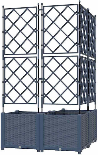 Garden Planter Pergola 3 Pcs Grey 80x80x143 cm