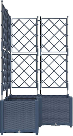 Garden Planter Pergola 3 Pcs Grey 80x80x143 cm