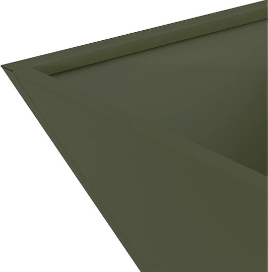 Vidaxl Metal Planter Olive Metal 40 x 40 x 15 cm Rectangular Olive