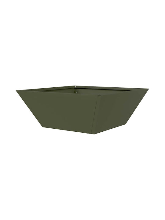 Vidaxl Metal Planter Olive Metal 40 x 40 x 15 cm Rectangular Olive