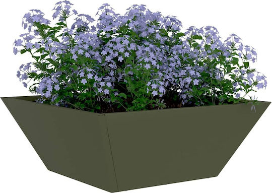 Vidaxl Metal Planter Olive Metal 40 x 40 x 15 cm Rectangular Olive