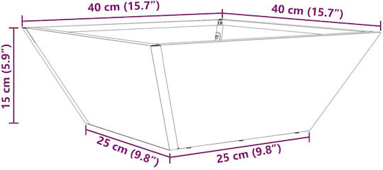 Vidaxl Metal Planter Olive Metal 40 x 40 x 15 cm Rectangular Olive