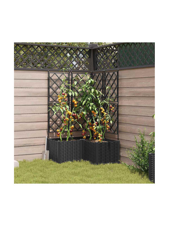 Garden Planter Grid 3 Pcs Black 80x80x143 cm