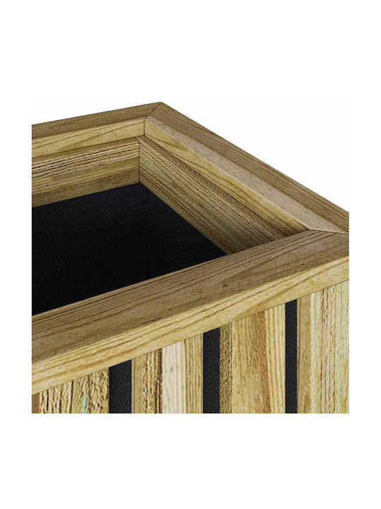 vidaXL Саксия За Цветя Дървена Кафява 33x33x65см