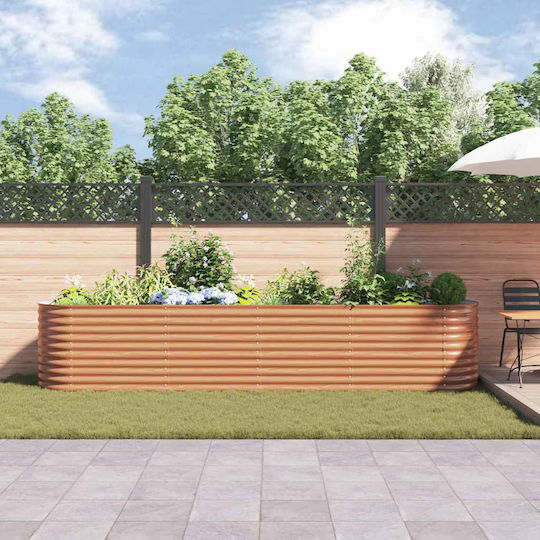 vidaXL Метална Бронзова Кутия За Саксии 400x80x81см