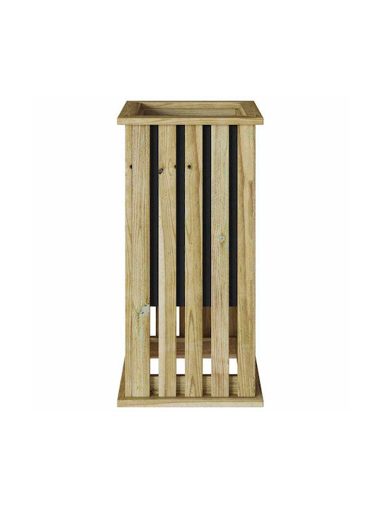vidaXL Саксия За Цветя Дървена Кафява 33x33x65см