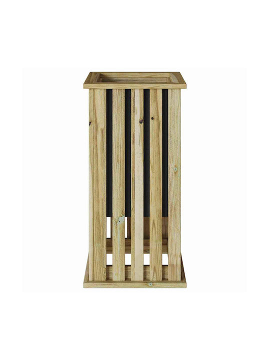 vidaXL Саксия За Цветя Дървена Кафява 33x33x65см