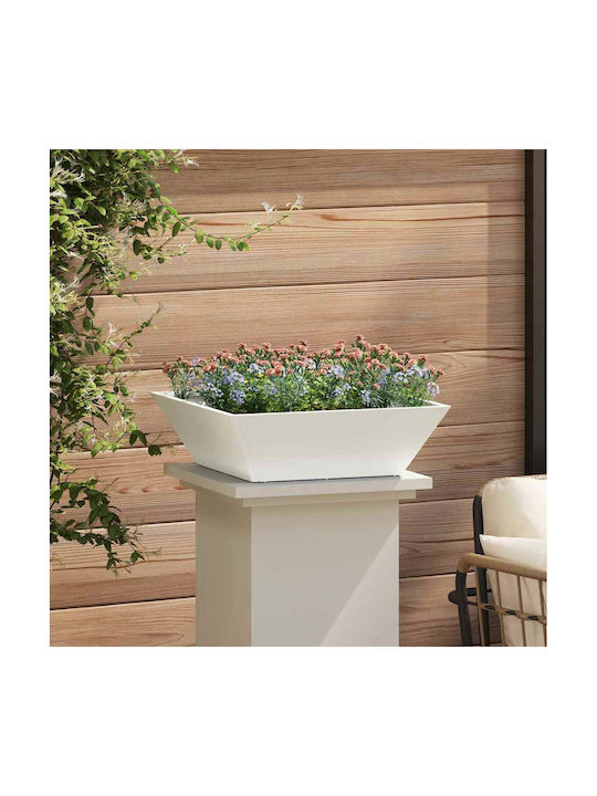 vidaXL Set of 5 Plastic Planter Boxes White 50x15cm