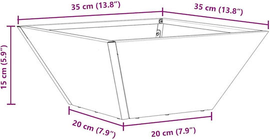 vidaXL Σετ 5 Ζαρντινιέρες Πλαστικές Μαύρο 35x15εκ.
