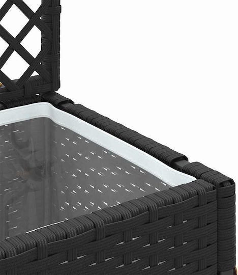 vidaXL Пластмасова Черна Кутия За Саксии 35x30x135см