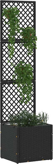 vidaXL Пластмасова Черна Кутия За Саксии 35x30x135см