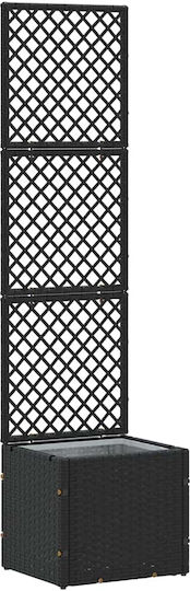 vidaXL Пластмасова Черна Кутия За Саксии 35x30x135см