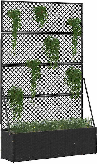 vidaXL Plastic Planter Box Black 105x30x170cm