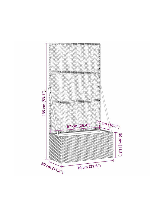 vidaXL Planter Box Plastic Negru 30 cm