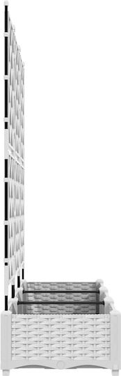Garden Planter Grid 3 Pcs White 120x40x125.5 cm