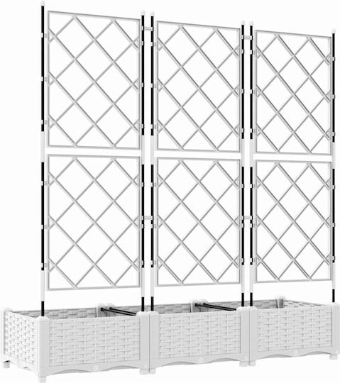 Garden Planter Grid 3 Pcs White 120x40x125.5 cm