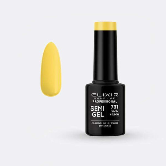 Elixir Semi Gel Ημιμόνιμο Βερνίκι Νυχιών Vivid Yellow 731 5ml