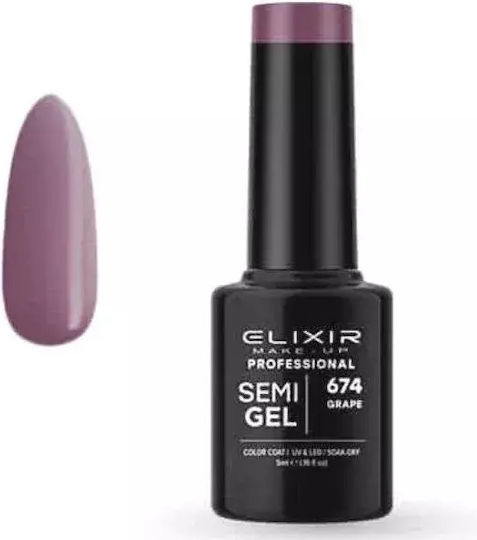 Elixir Semi Gel Halb-permanenter Nagellack 674 Grape 5ml 1Stück