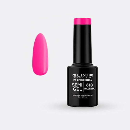 Elixir Semi Gel Ημιμόνιμο Βερνίκι Νυχιών 613 Magenta 5ml