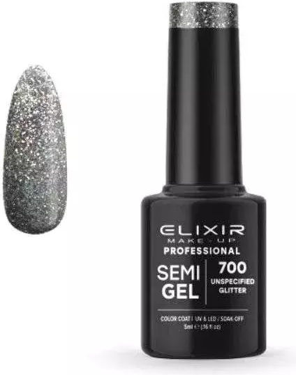 Elixir Semi Gel Хибриден Лак за Нокти 700 Unspecified с Glitter 5мл 1бр
