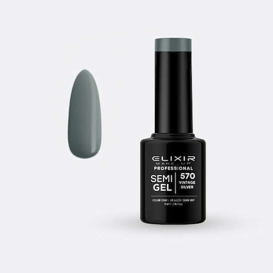 Elixir Semi Gel Ημιμόνιμο Βερνίκι Νυχιών 570 Vintage Silver 5ml