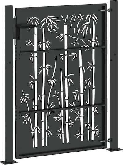vidaXL Poartă de Gard din Bambus în Culoarea Negru 1.25x1.05m