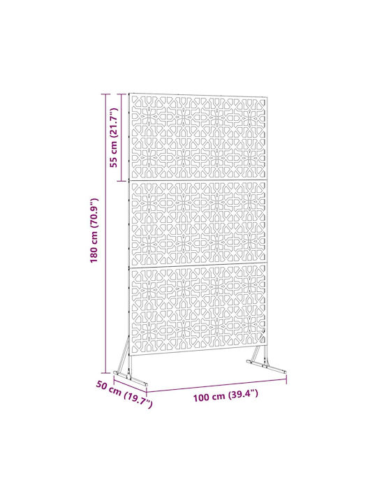 vidaXL Διακοσμητικό Παραβάν Μεταλλικό 100x180cm