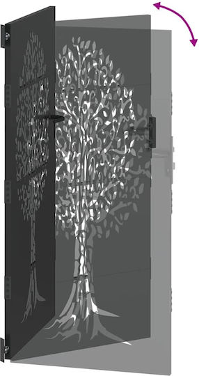 vidaXL Metallic Garden Gate in Black Colour 2x1m