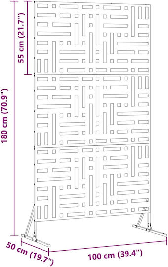 vidaXL Διακοσμητικό Παραβάν Μεταλλικό με 1 Φύλλο 100x180cm
