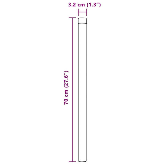 vidaXL Träger für Gartenzaun aus Stahl 70cm 12Stück Green