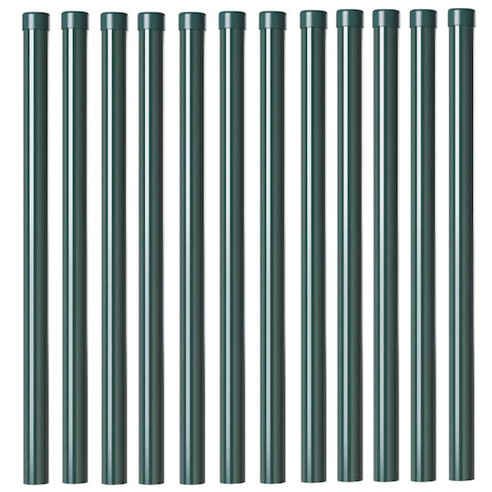vidaXL Träger für Gartenzaun aus Stahl 70cm 12Stück Green