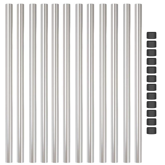 vidaXL Garden Fencing Material 12pcs Silver