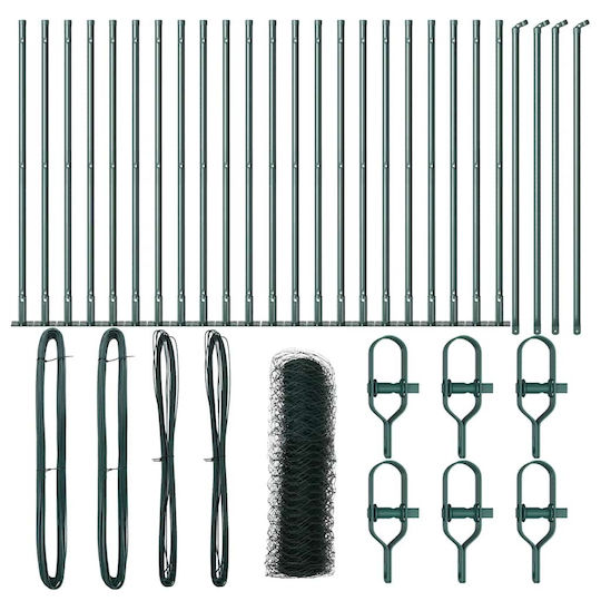 vidaXL 60 cm Green Steel Garden Fence Wire