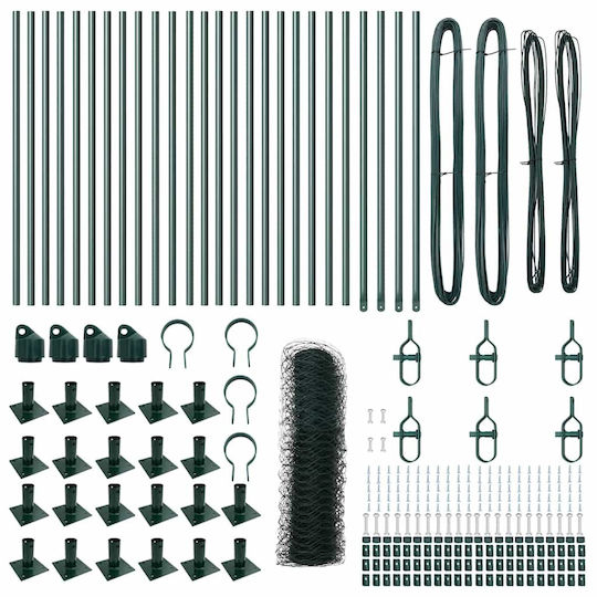 vidaXL 60 cm Green Steel Garden Fence Wire