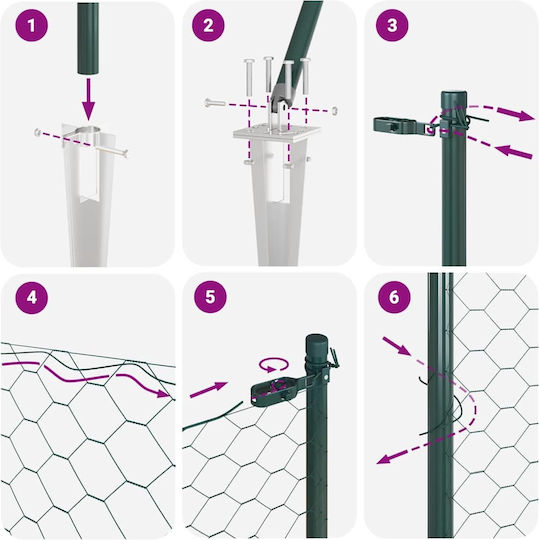 vidaXL Drahtgeflecht mit PVC-Beschichtung Grün 1x10m