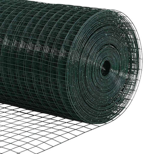 vidaXL Wire Fencing Galvanized Set Green 0.6x25m