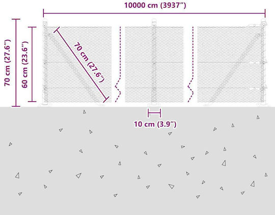 vidaXL Wire Fencing Green 0.6x100m