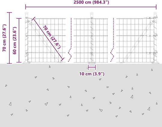 vidaXL Ситова мрежа Галванизирано Подредба Зелен 0.6x25м
