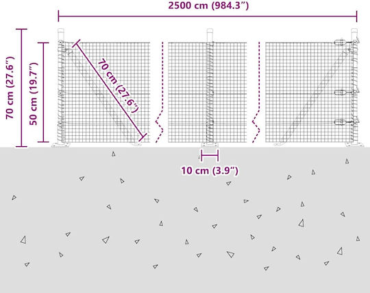 vidaXL Συρματόπλεγμα Σετ Πράσινο 0.5x25m
