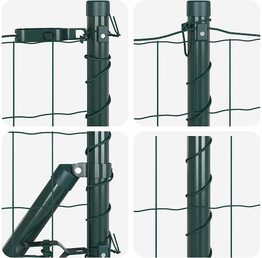 vidaXL Plasă de sârmă Galvanizat Module Verde 0.6x25m