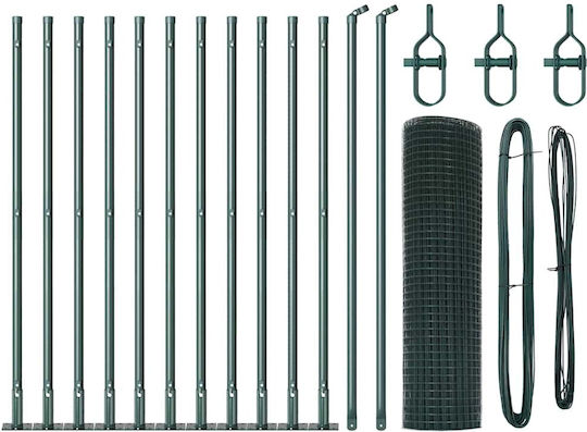 vidaXL Wire Fencing Set Green 0.6x25m