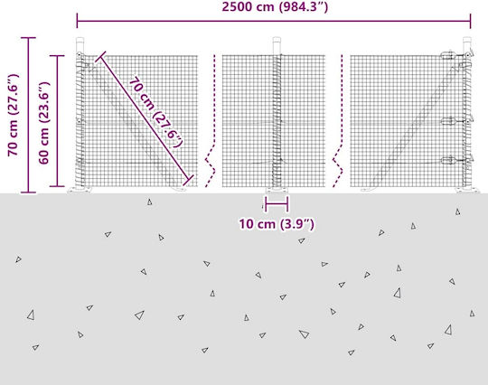 vidaXL Wire Fencing Set Green 0.6x25m