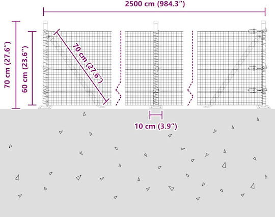 vidaXL Wire Fencing Set Green 0.6x25m